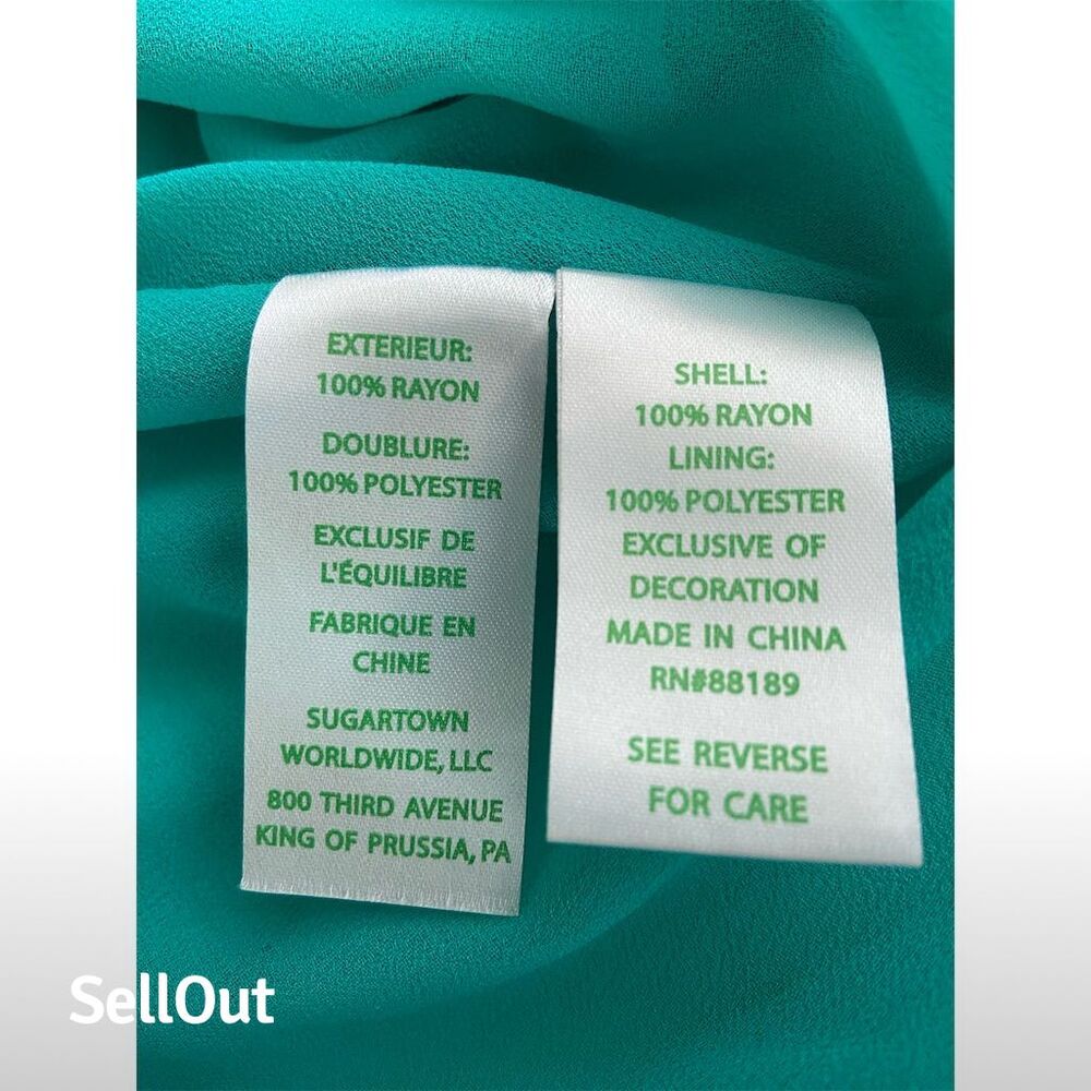 Lilly Pulitzer Owen Swing Dress Women's L Green Sleeveless V-Neck Summer - Picture 3 of 4